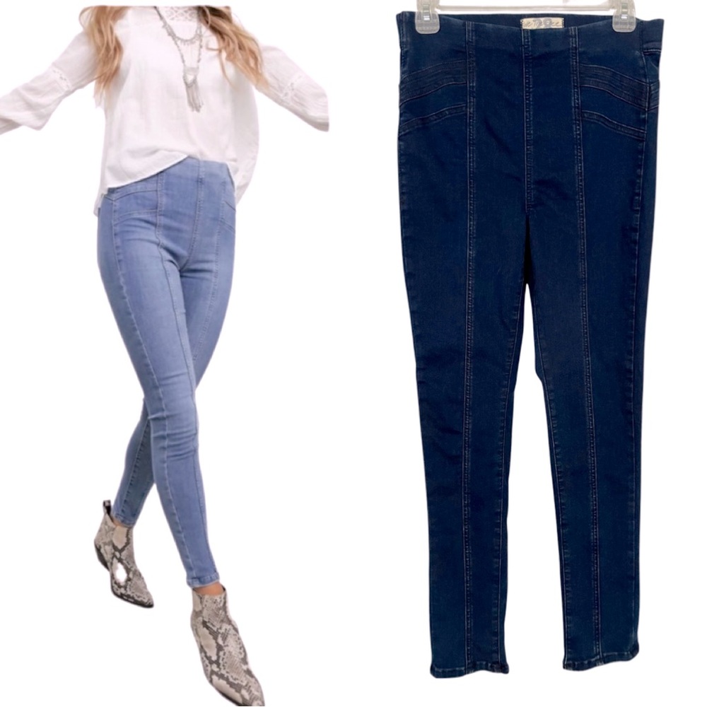 We The Free high rise dark blue ankle denim skinny jeans leggings jeggings